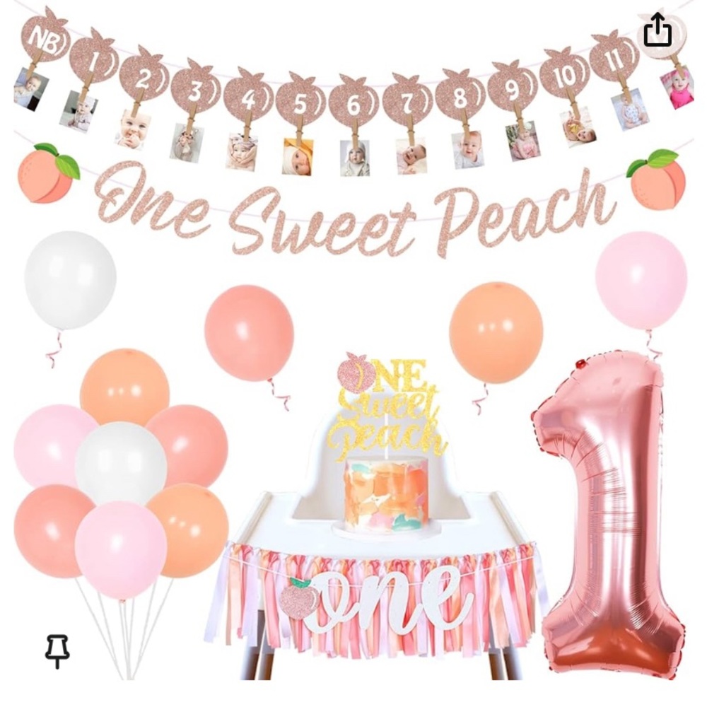 One Sweet Peach 1st Birthday Decorations